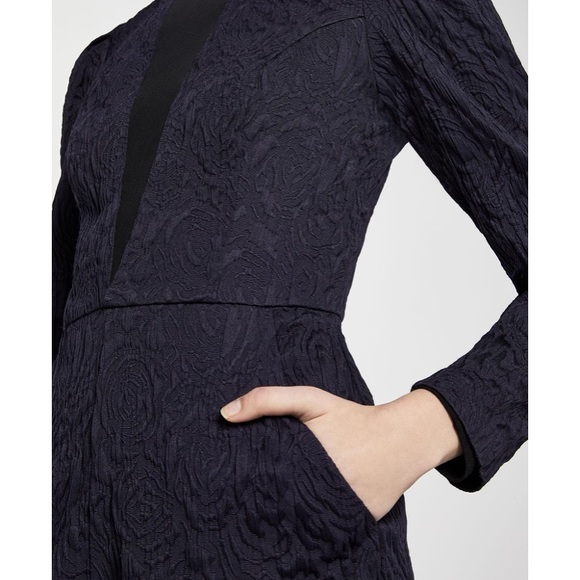 BCBG Woman’s Floral Jacquard Romper in Navy - Picture 2 of 8